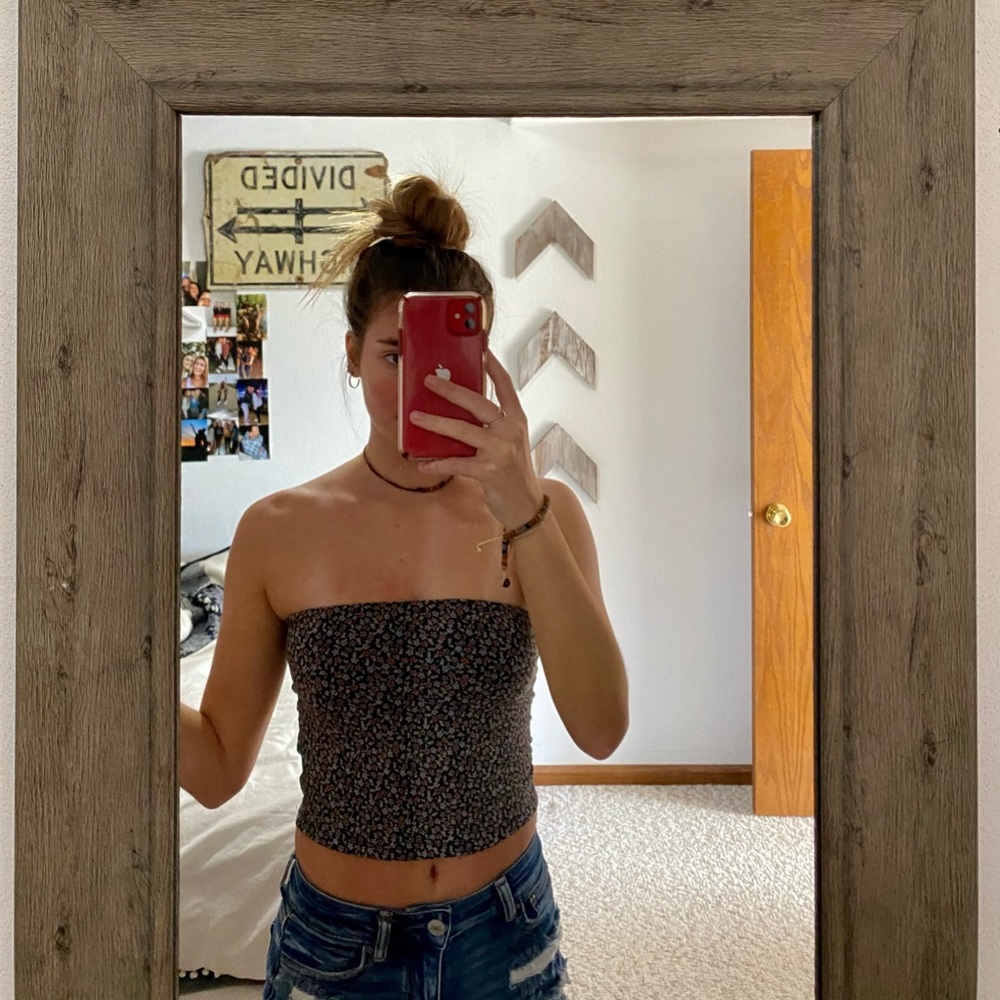 American Eagle floral tube top